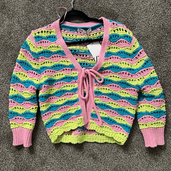 Knitted neon cardigan - Picture 1 of 2
